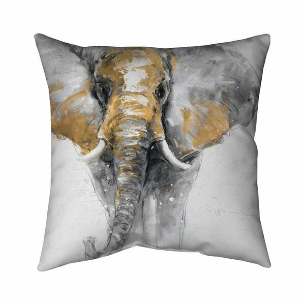 Begin Home Decor 20 x 20 in. Golden Elephant-Double Sided Print Indoor Pillow 5541-2020-AN54-1